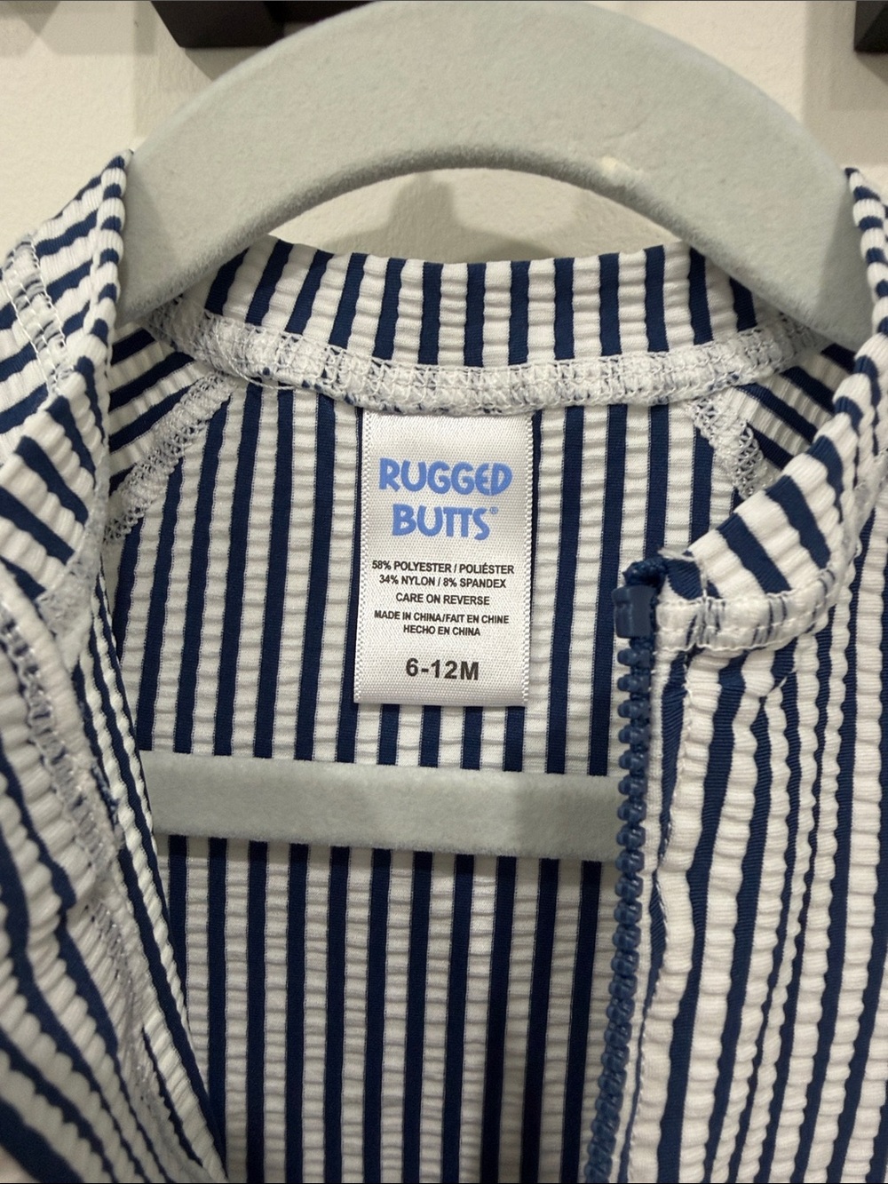 RuggedButts Navy Striped One Piece Swim - Picture 5 of 5